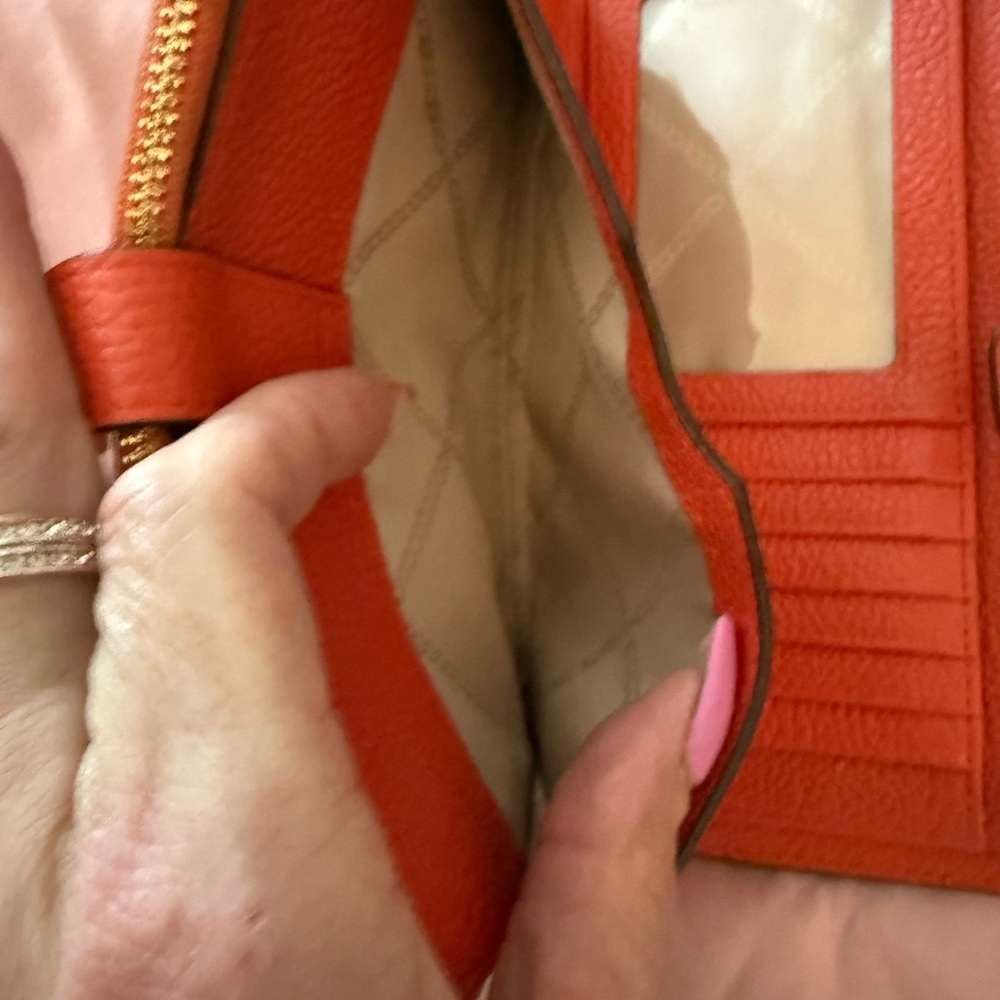 Michael Kors Vibrant Red Leather Clutch - Picture 10 of 10